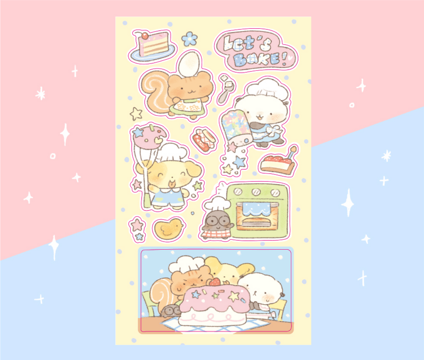 [CW89] Cotton World 'Making a Cake' Sticker Sheet