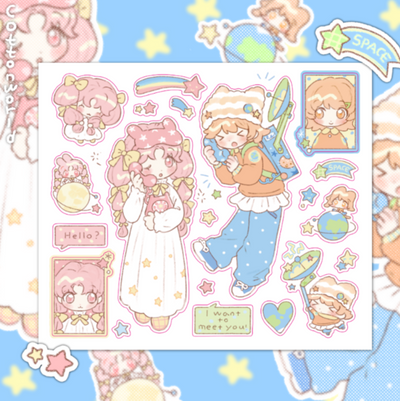 [CW86] Cotton World 'Space Phone' Sticker Sheet