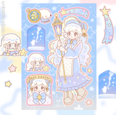[CW83] Cotton World 'Star Guide' Sticker Sheet