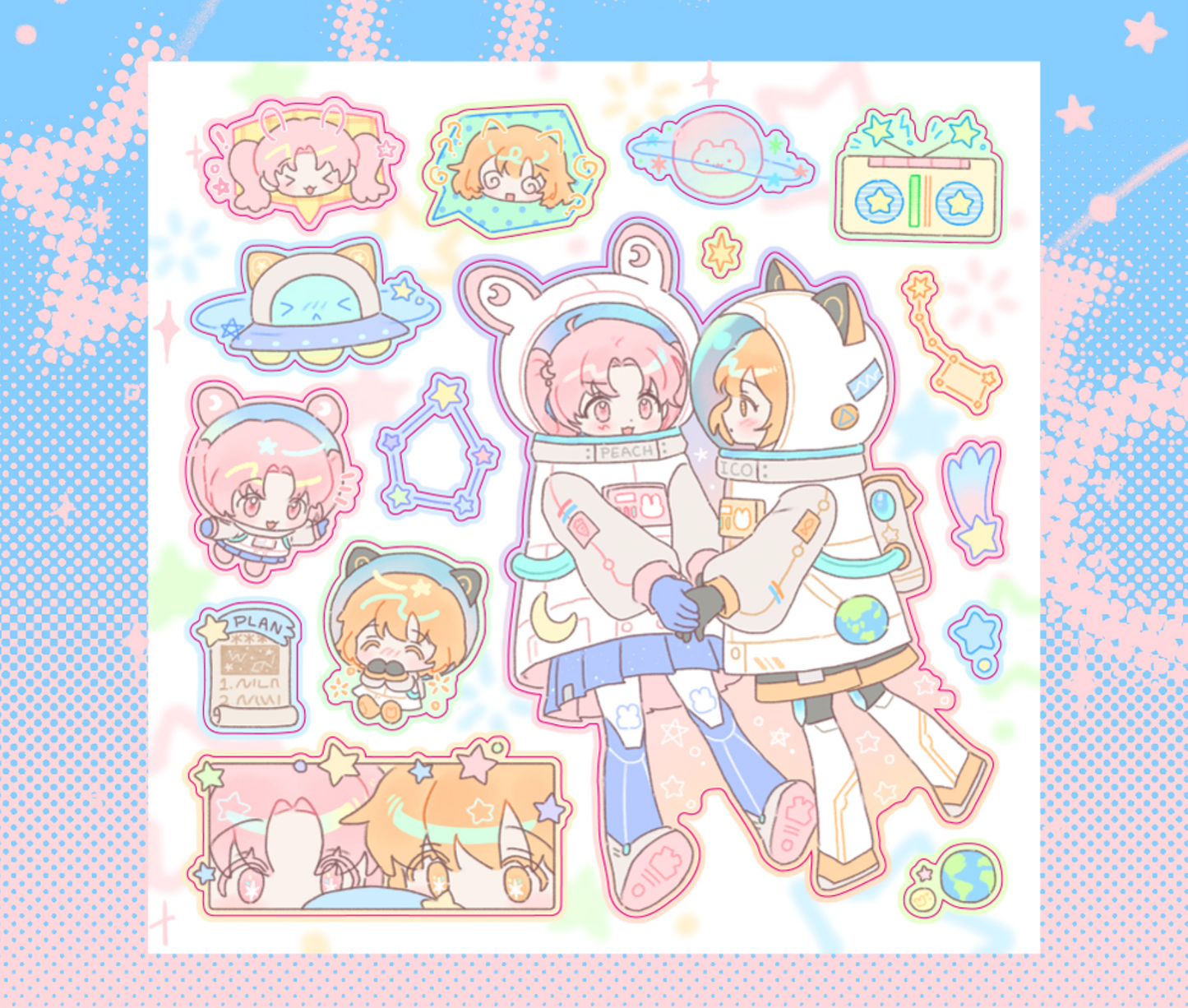 [CW85] Cotton World 'Constellation Travel' Sticker Sheet