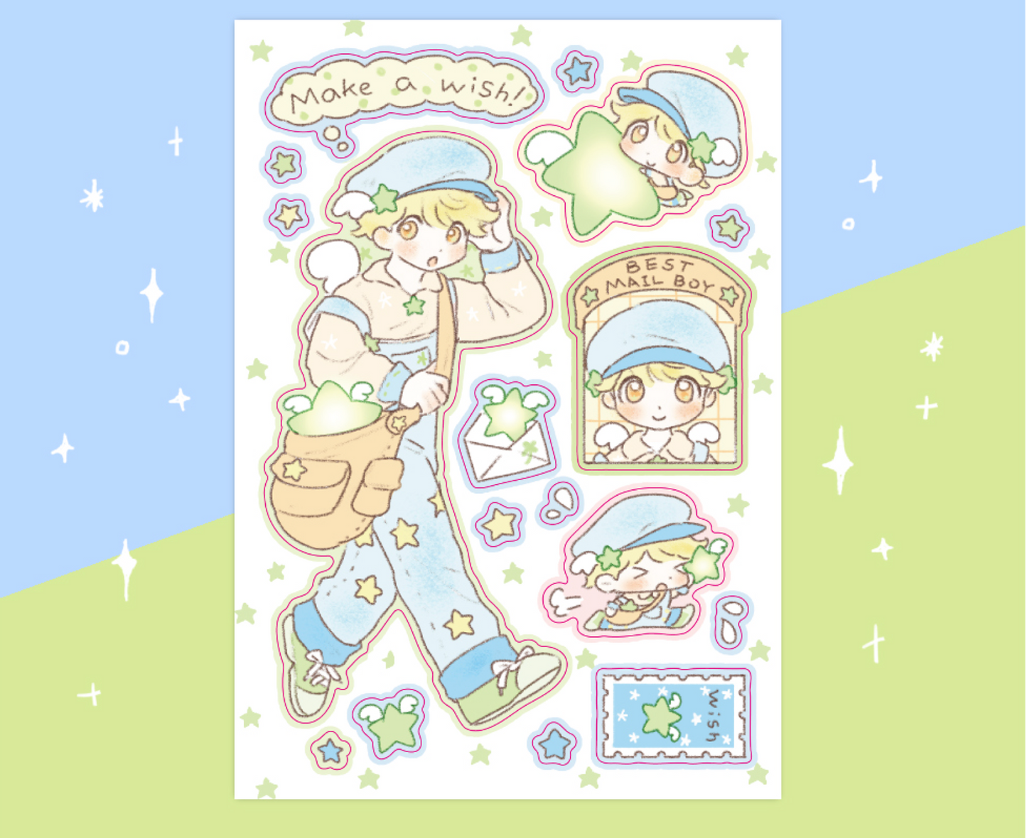 [CW82] Cotton World 'Wish Mail Boy' Sticker Sheet