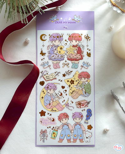 [JJ13] Jeje 'Dear My Moon' Gold Foil Sticker Sheet