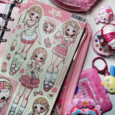 [GP18] Ghost Peach 'Pink Cream Lookbook' Sticker Sheet