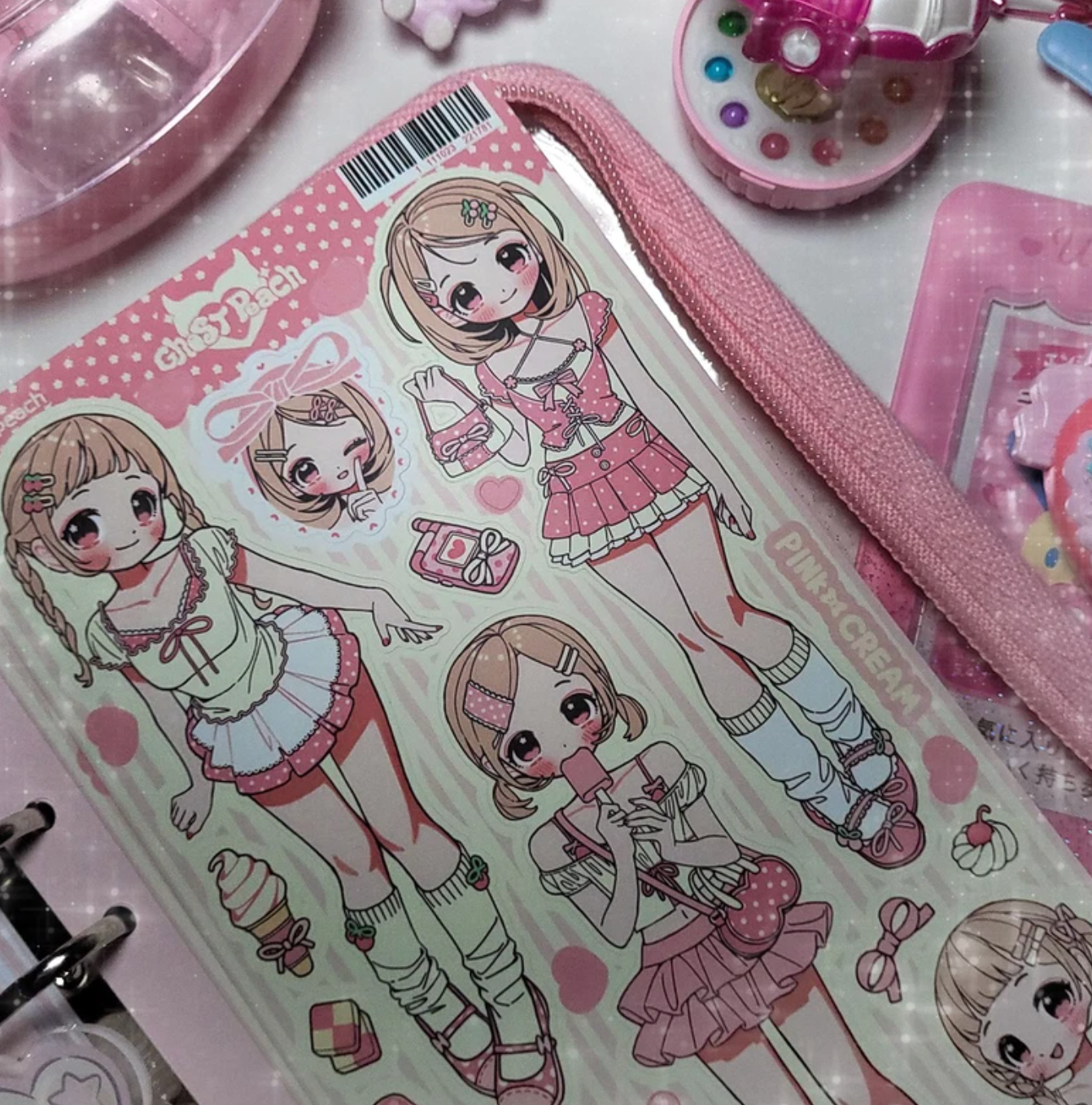 [GP18] Ghost Peach 'Pink Cream Lookbook' Sticker Sheet