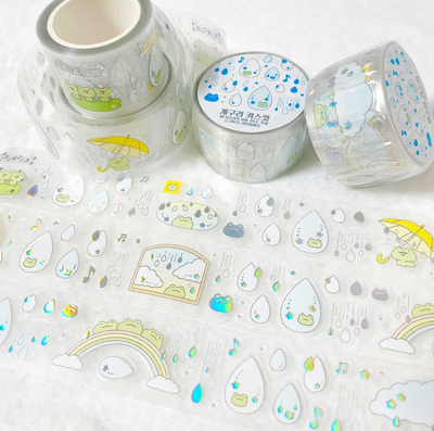 [LT112] Lita Planet Frog Hologram Kisscut Masking Tape 2.5cm x 5m