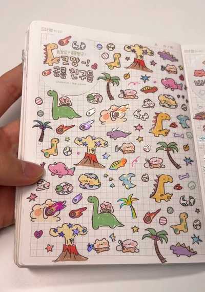 [SY76] NEW Syom x Nyung Nyung Shop Collaboration 'Dinnosaur' Kisscut Masking Tape Set