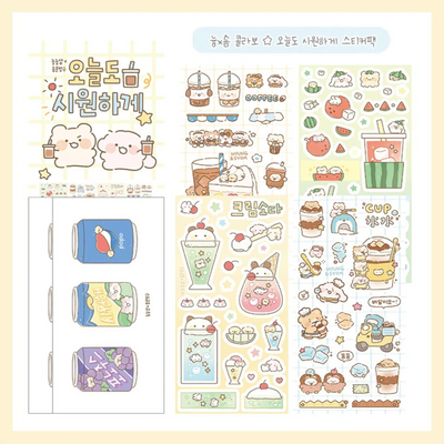 [SY77] NEW Syom x Nyung Nyung Shop Collaboration 'Keep it Cool Today!' Sticker Pack