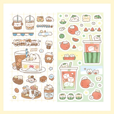 [SY77] NEW Syom x Nyung Nyung Shop Collaboration 'Keep it Cool Today!' Sticker Pack