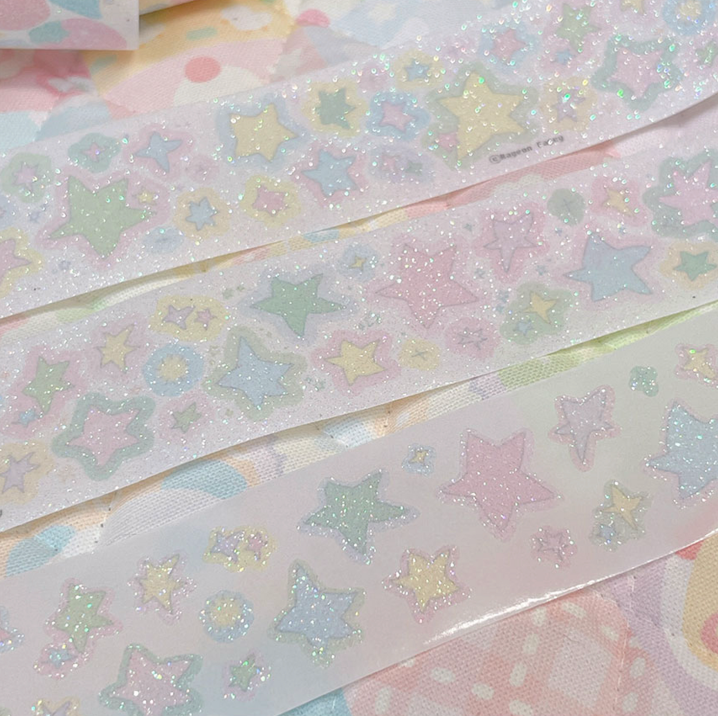 [RY34] NEW Rayeon Fancy 'Doodle Twinkle' Glitter Kisscut Masking Tape