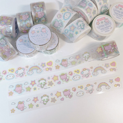 [RY38] NEW Rayeon Fancy 'Angel's Whisper' Clear Kisscut Masking Tape