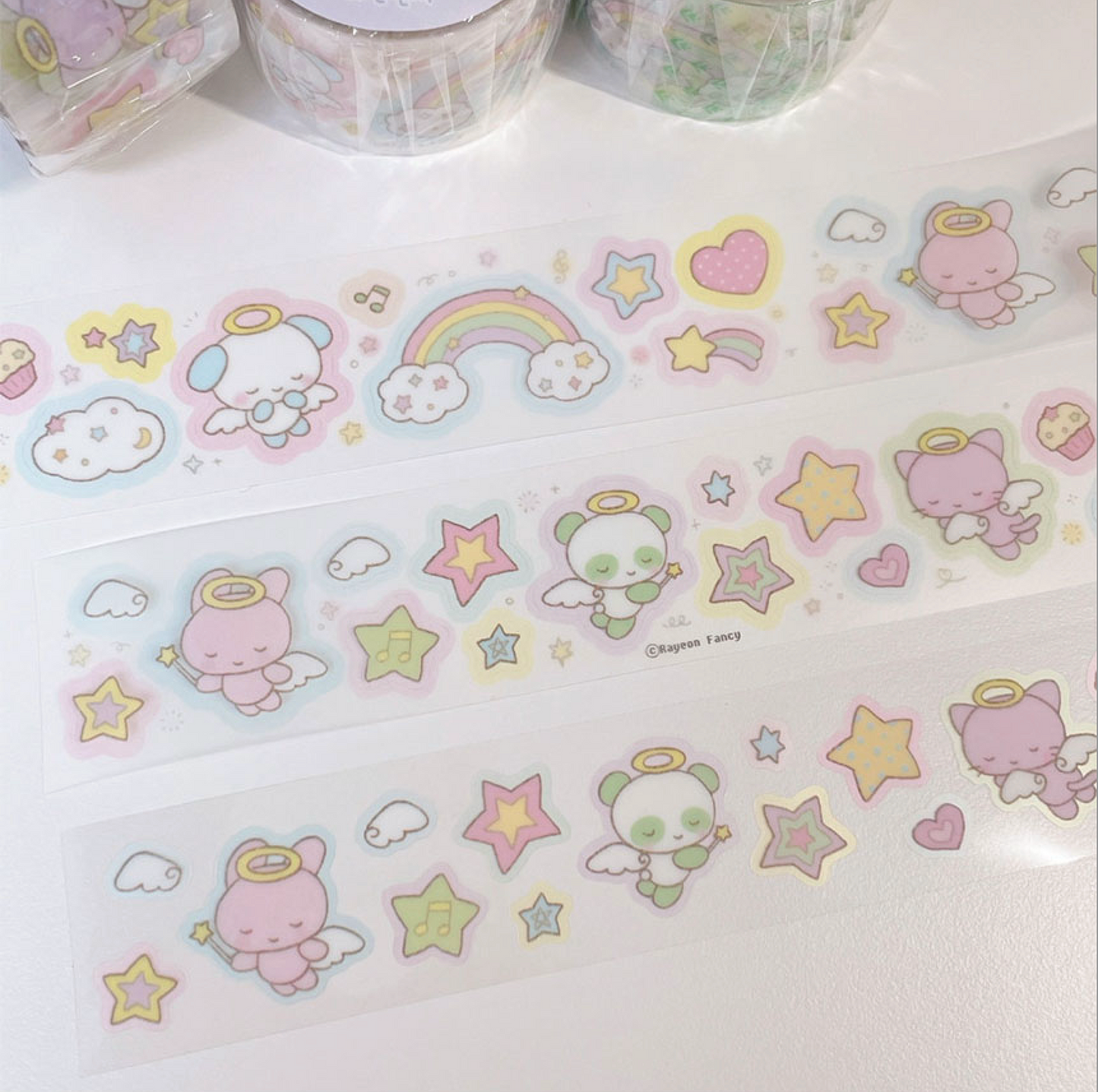 [RY38] NEW Rayeon Fancy 'Angel's Whisper' Clear Kisscut Masking Tape
