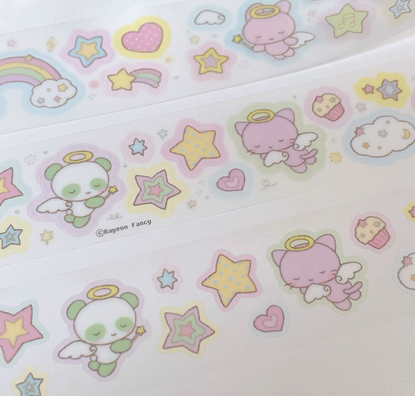 [RY38] NEW Rayeon Fancy 'Angel's Whisper' Clear Kisscut Masking Tape