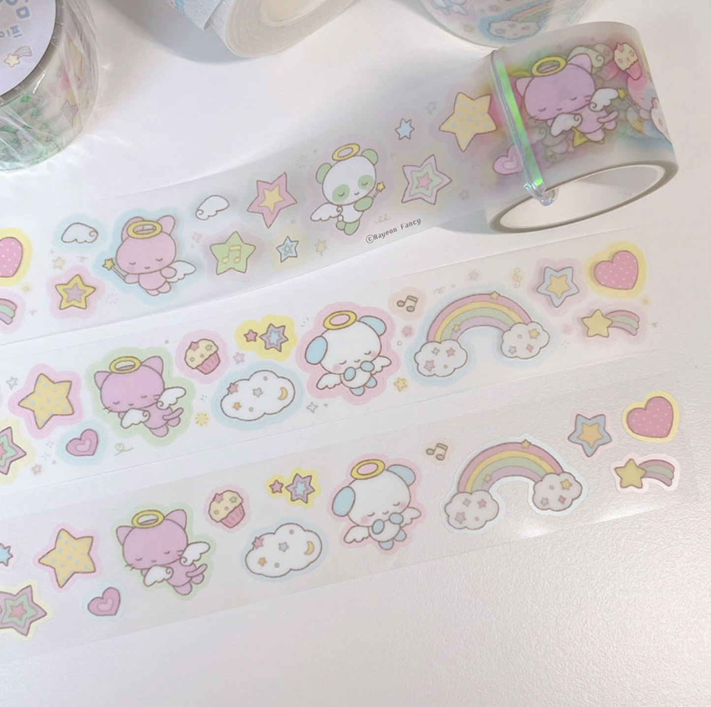 [RY38] NEW Rayeon Fancy 'Angel's Whisper' Clear Kisscut Masking Tape