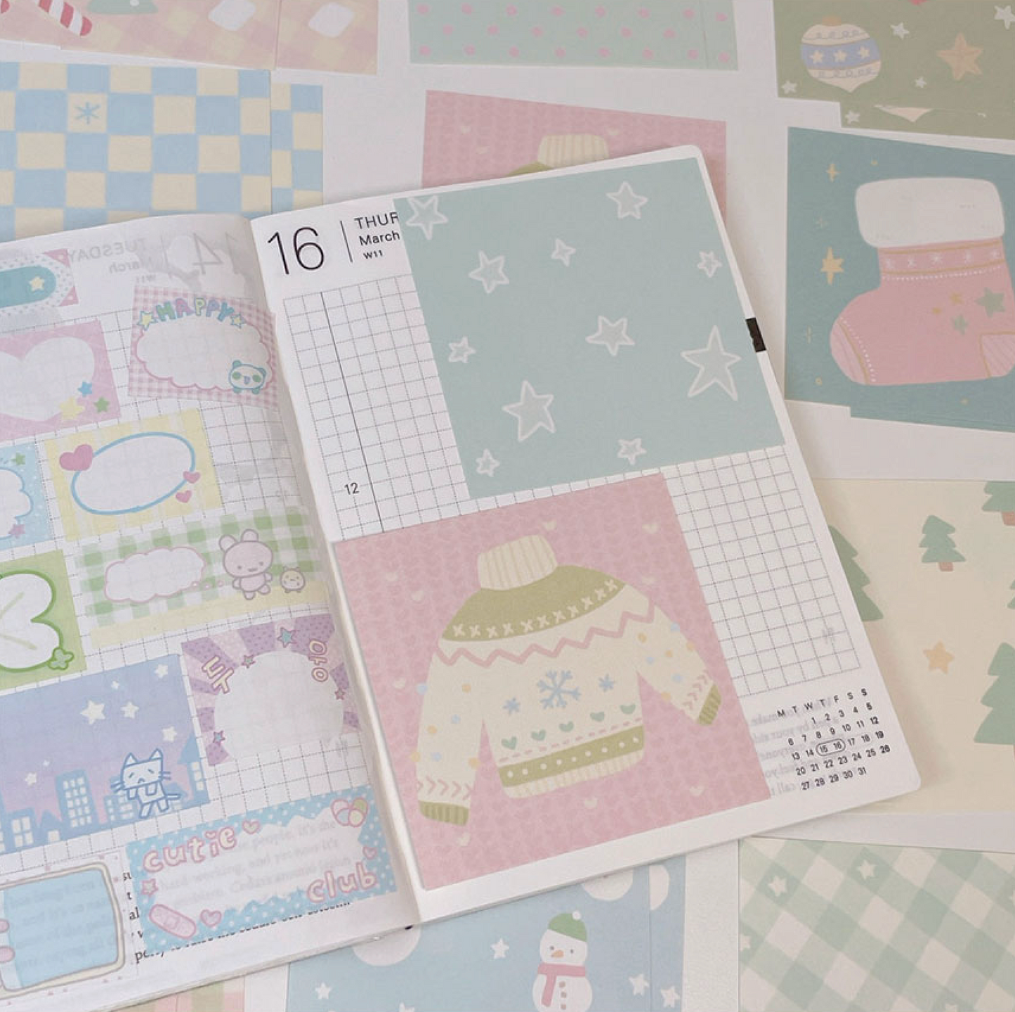 [RY16] NEW Rayeon Fancy 'Winter' Square Memo Sticker Set