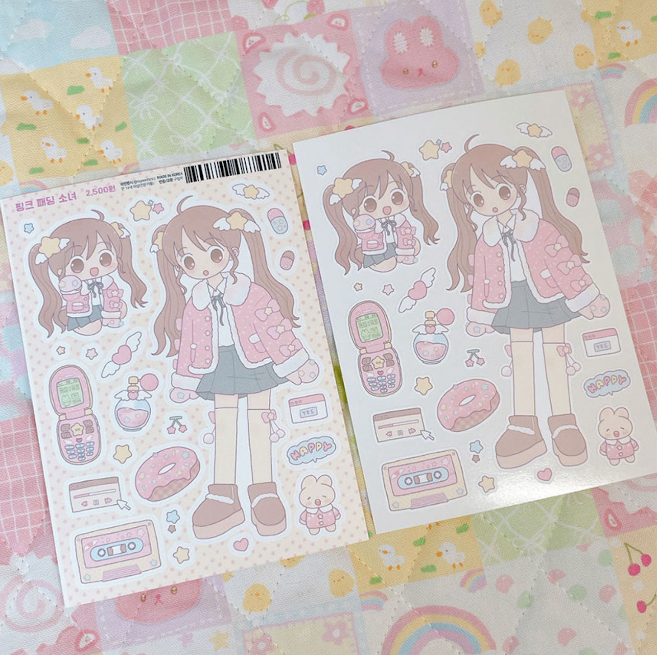 [RY15] NEW Rayeon Fancy 'Pink Puffer Jacket Girl' Matte Sticker Sheet