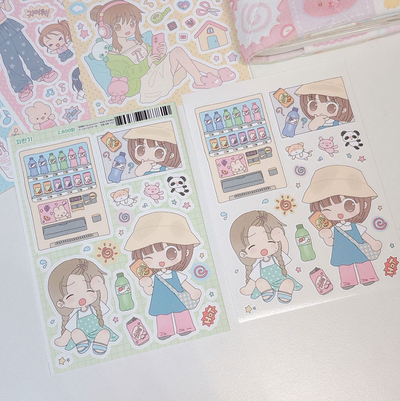 [RY06] NEW Rayeon Fancy 'Vending Machine' Matte Sticker Sheet