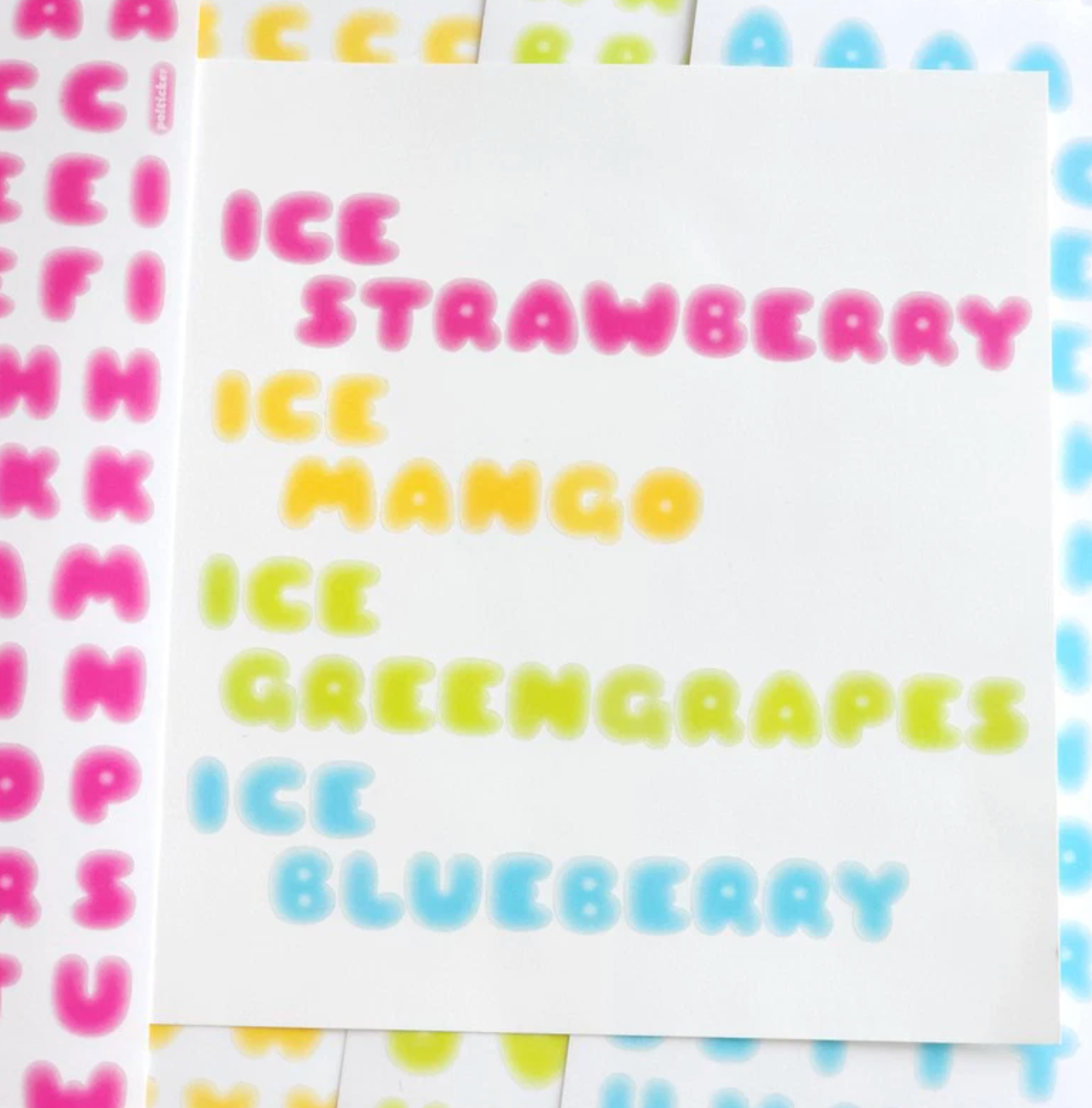 [PT05] NEW Polticker 'Ice Fruits ver.1' Alphabet Sticker Sheets (options)
