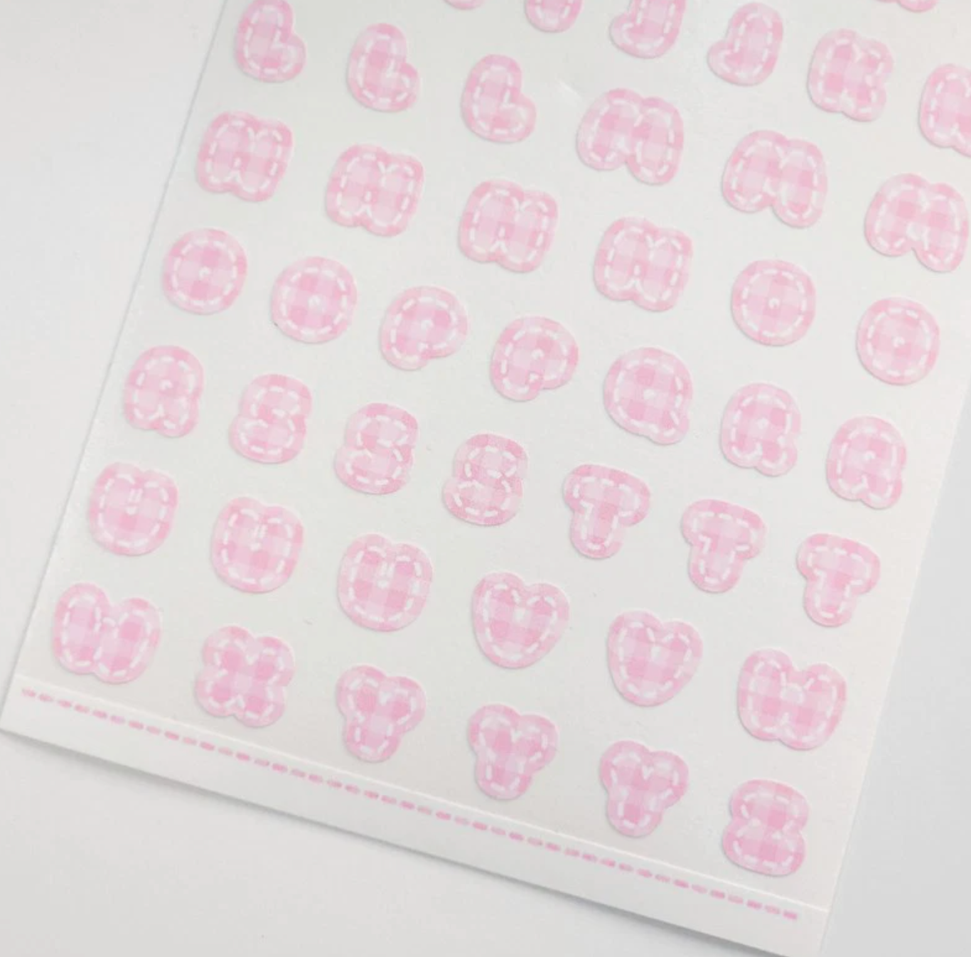 [PT06] NEW Polticker 'Pastel Plaid Stitch Alphabet Sticker Sheets (options)