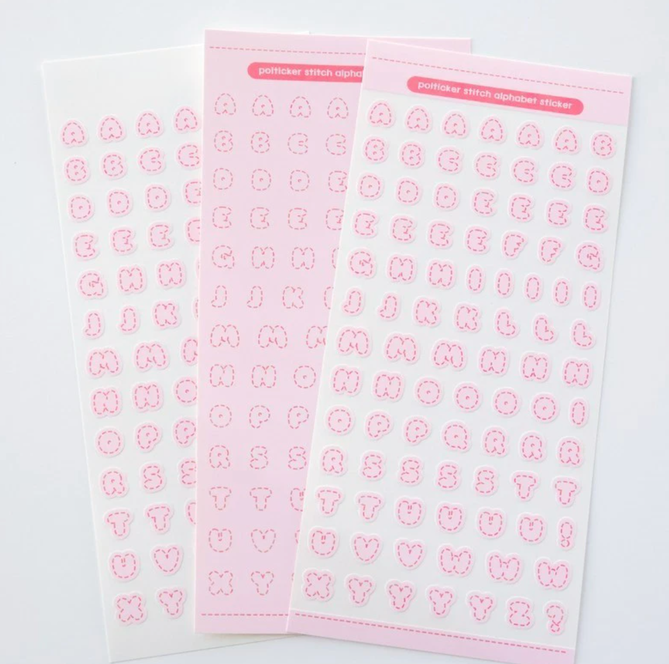 [PT07] NEW Polticker 'Pastel Stitch' Alphabet Sticker Sheets (options)