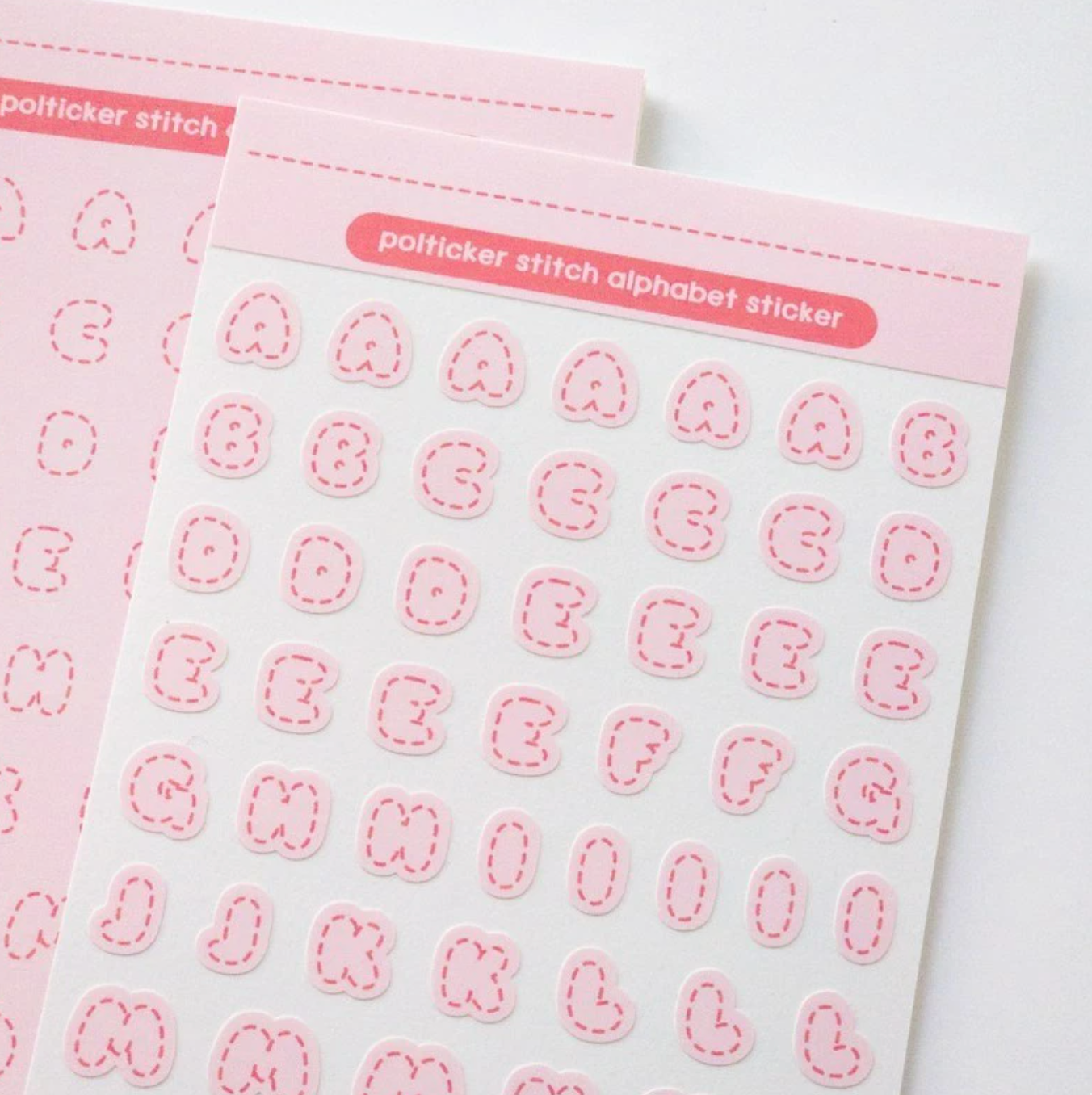 [PT07] NEW Polticker 'Pastel Stitch' Alphabet Sticker Sheets (options)