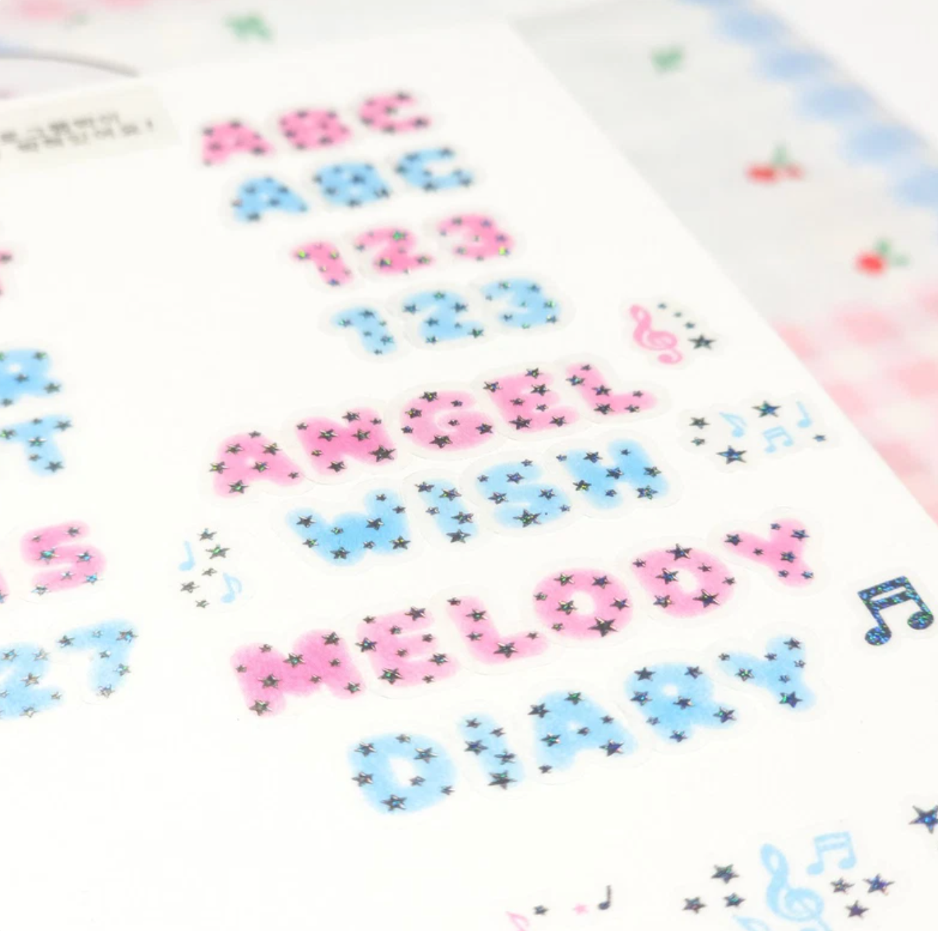[PT08] NEW Polticker 'Stardust Hologram Alphabet' Kisscut Masking Tape (options)