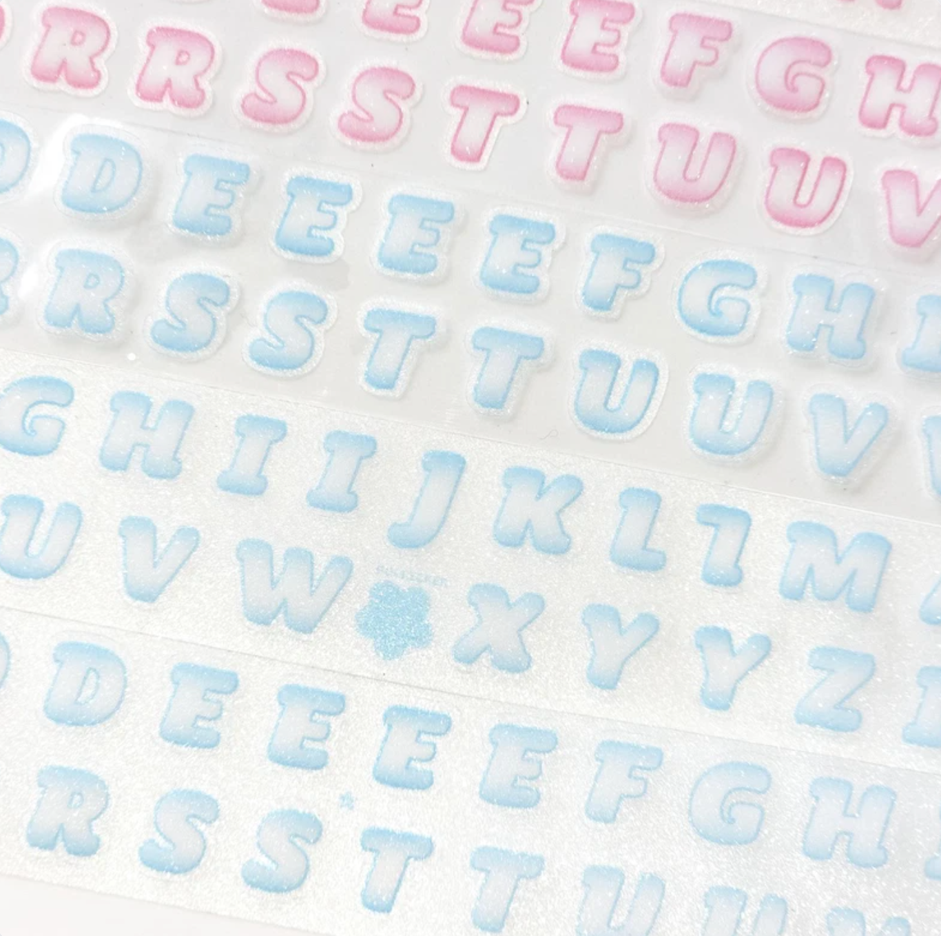 [PT09] NEW Polticker 'New Kid Cream Alphabet' Sugar Glitter Kisscut Masking Tape (options)