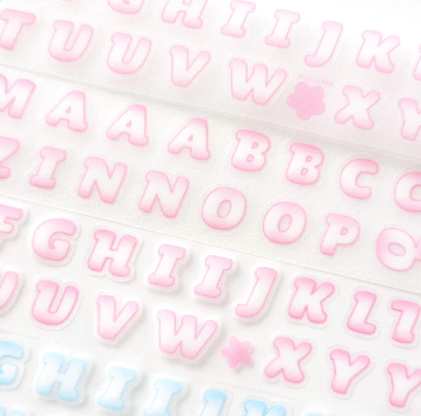 [PT09] NEW Polticker 'New Kid Cream Alphabet' Sugar Glitter Kisscut Masking Tape (options)