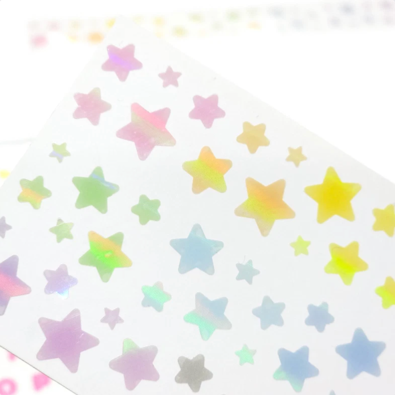 [PT11] NEW Polticker 'Emobossed Pastel Star' Rainbow Foil Kisscut Masking Tape