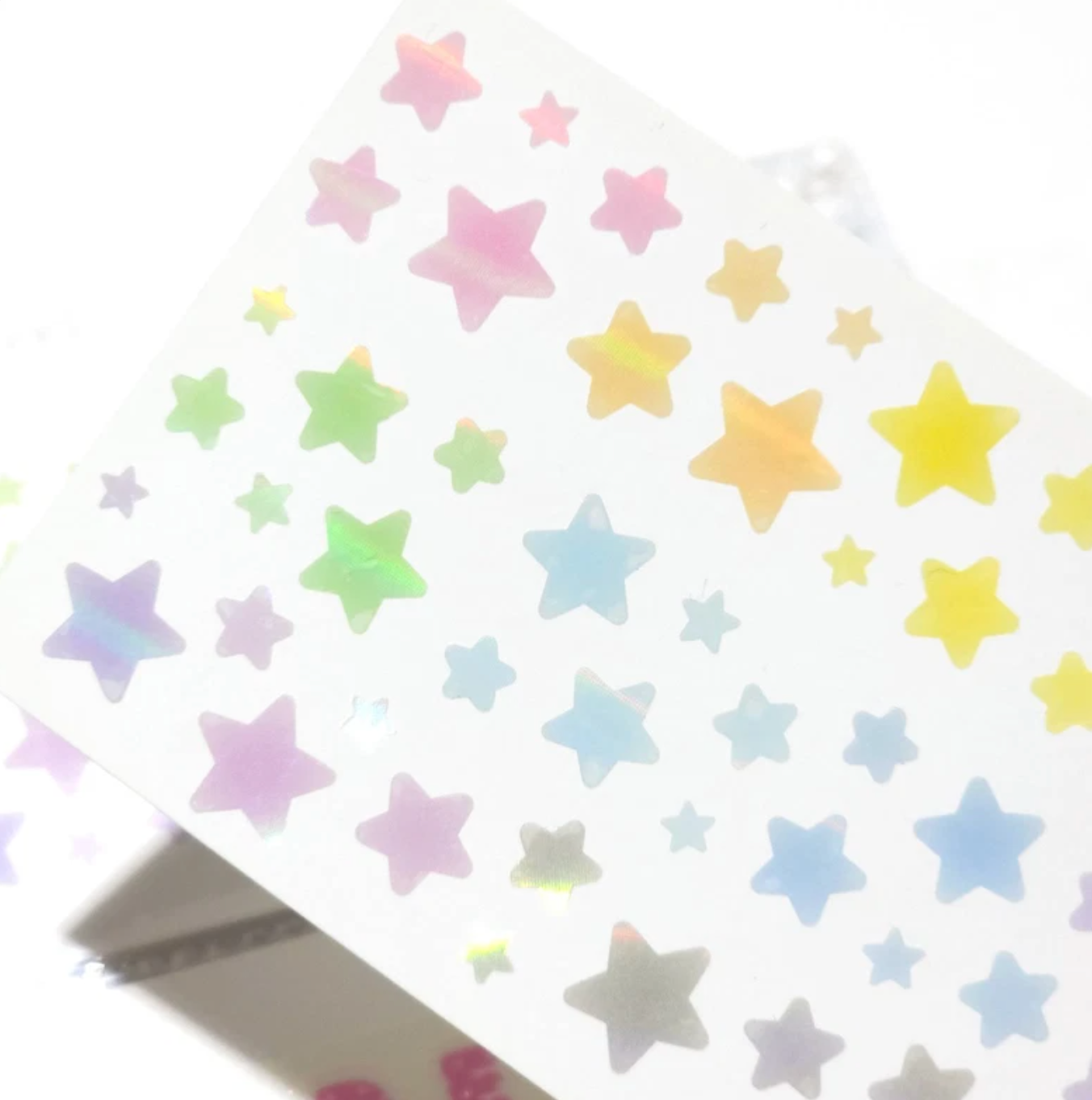 [PT11] NEW Polticker 'Emobossed Pastel Star' Rainbow Foil Kisscut Masking Tape