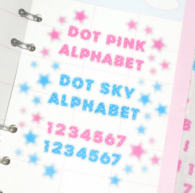 [PT16] NEW Polticker 'Dotted Glitter Alphabet' Sugar Glitter Kisscut Masking Tape (options)