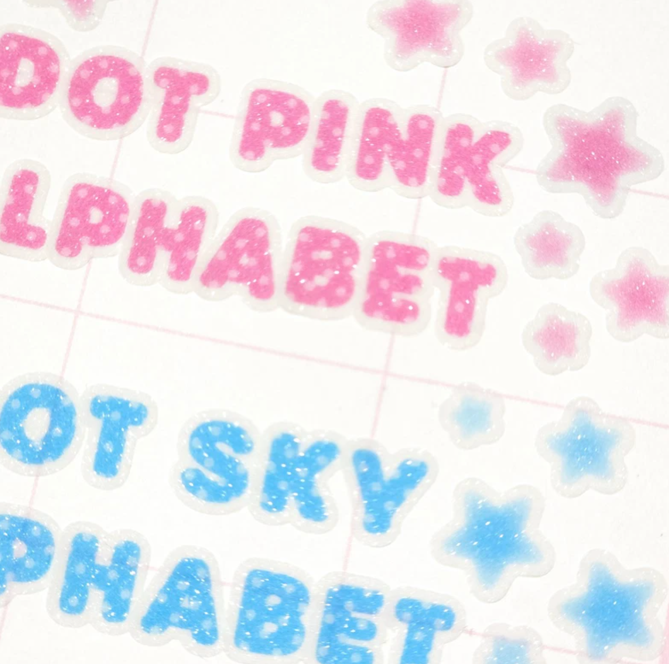 [PT16] NEW Polticker 'Dotted Glitter Alphabet' Sugar Glitter Kisscut Masking Tape (options)