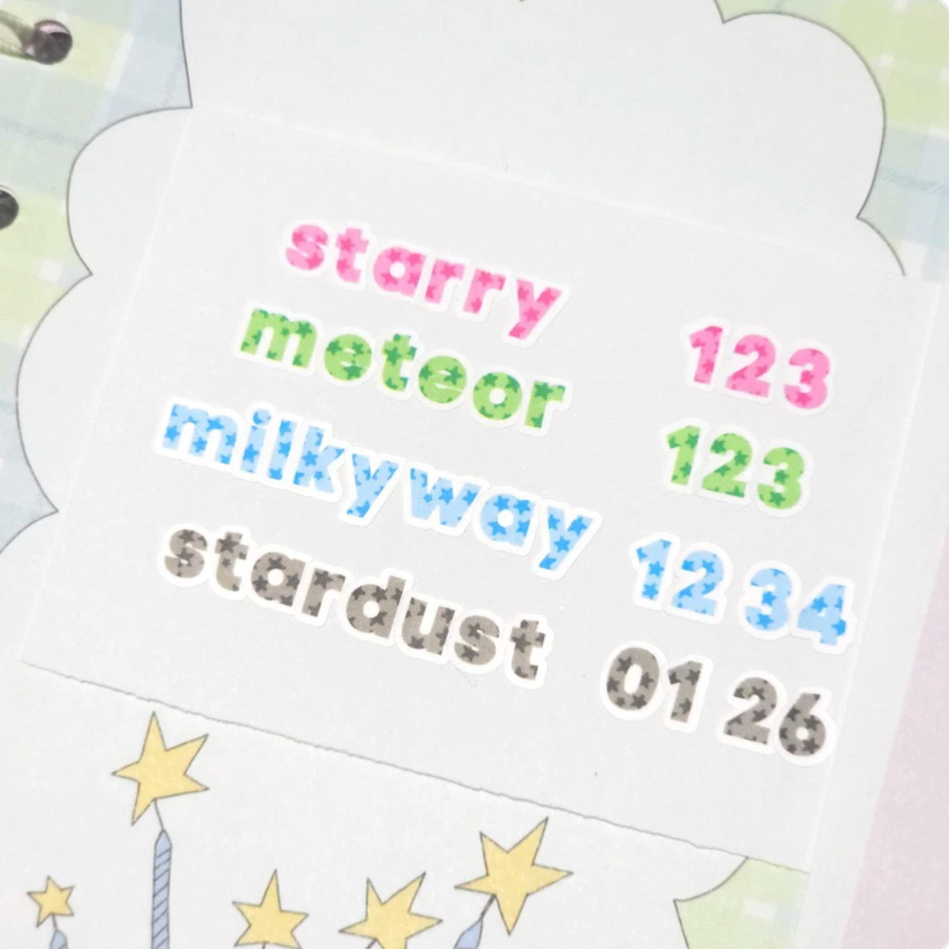 [PT18] NEW Polticker 'Embedded Stars Alphabet' Kisscut Masking Tape (options)