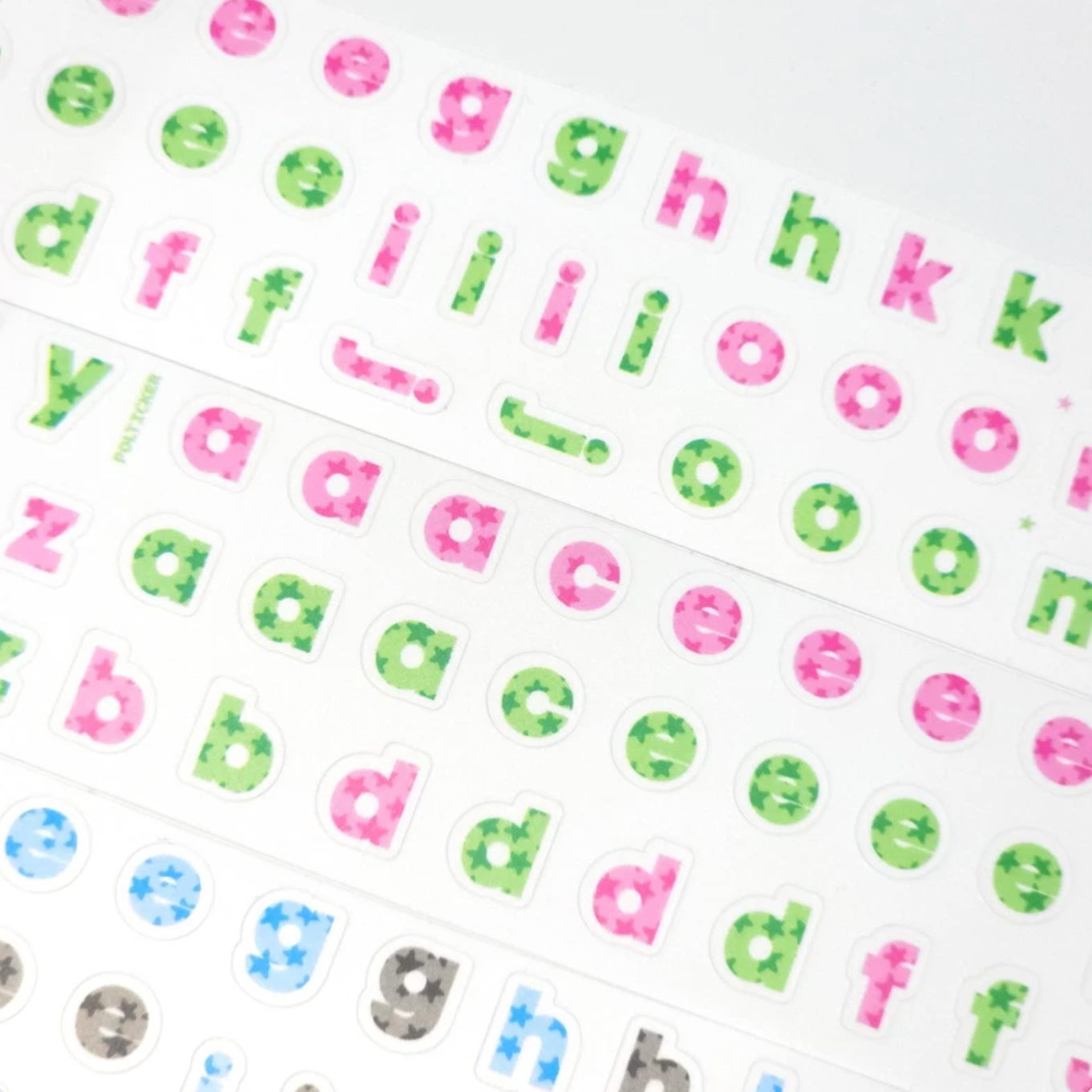 [PT18] NEW Polticker 'Embedded Stars Alphabet' Kisscut Masking Tape (options)