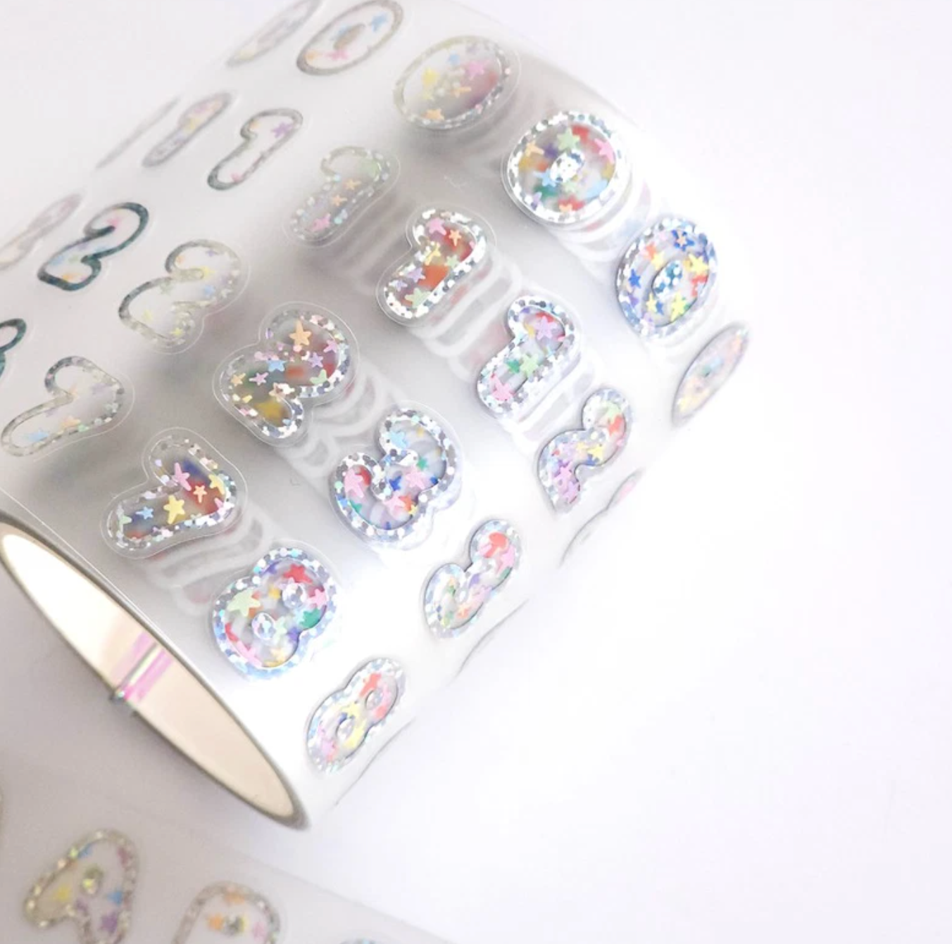 [PT19] NEW Polticker 'Star Candy Big Hologram Foil Alphabet' Kisscut Masking Tape (options)