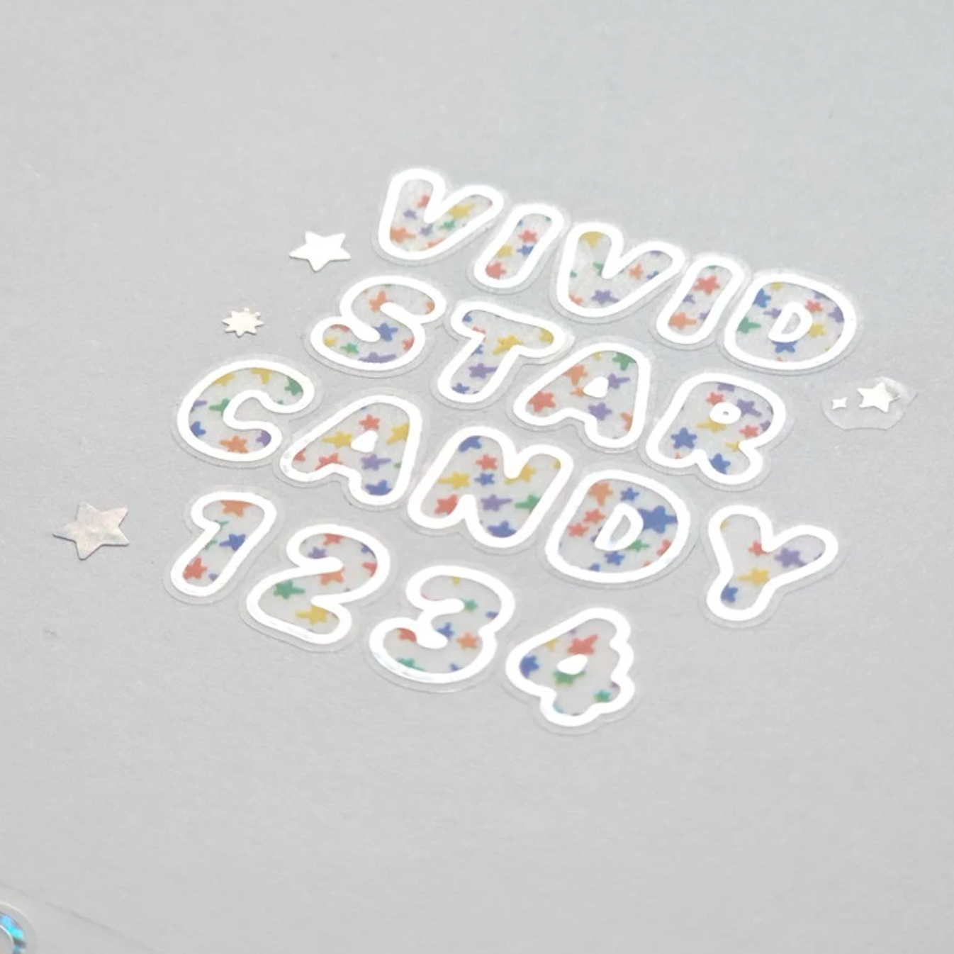 [PT19] NEW Polticker 'Star Candy Big Hologram Foil Alphabet' Kisscut Masking Tape (options)