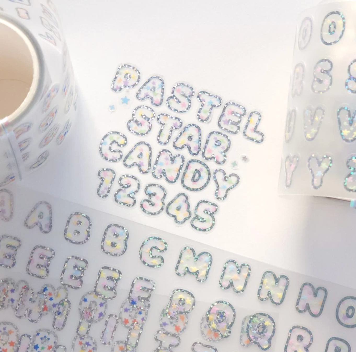 [PT19] NEW Polticker 'Star Candy Big Hologram Foil Alphabet' Kisscut Masking Tape (options)