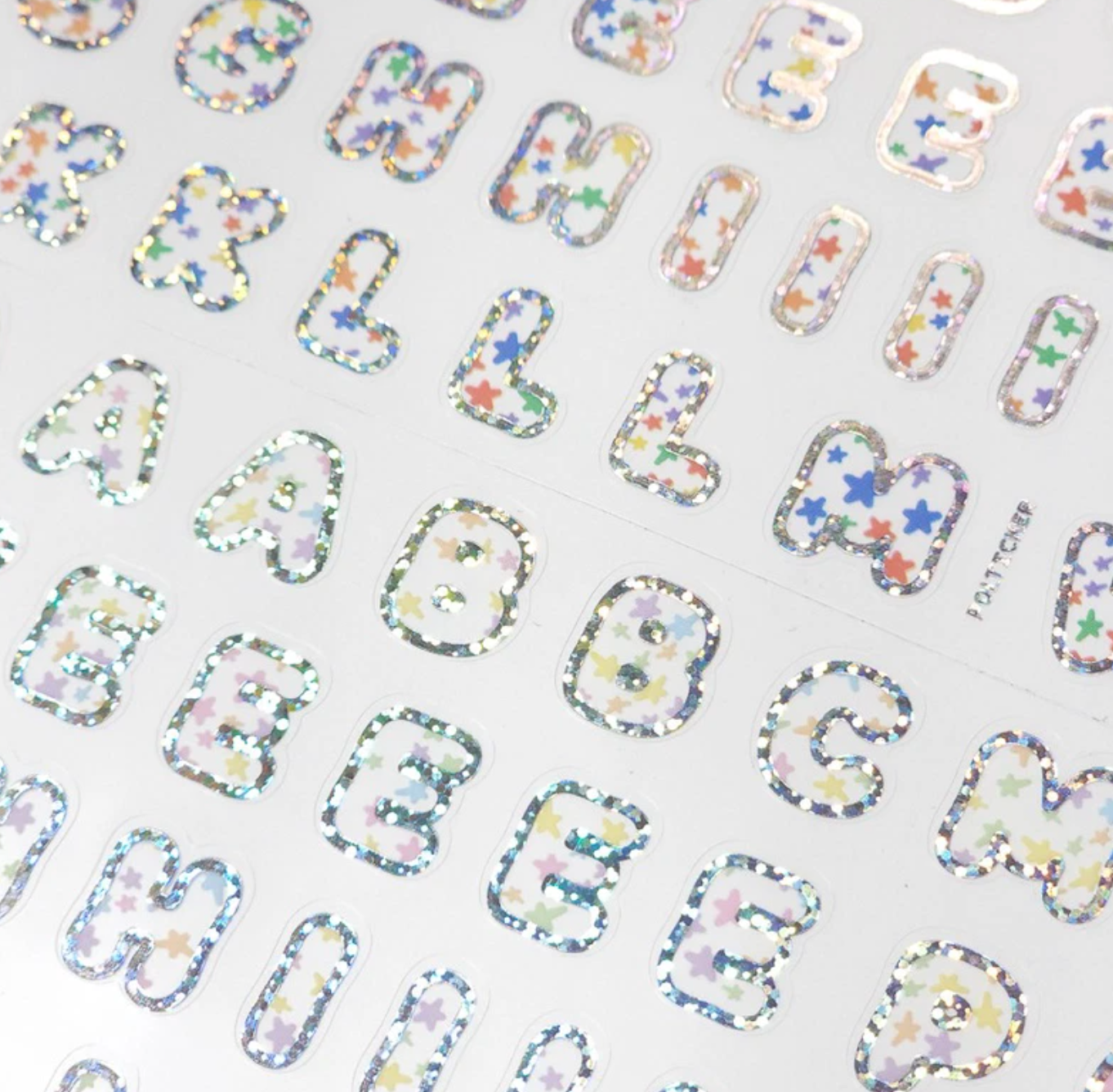 [PT19] NEW Polticker 'Star Candy Big Hologram Foil Alphabet' Kisscut Masking Tape (options)