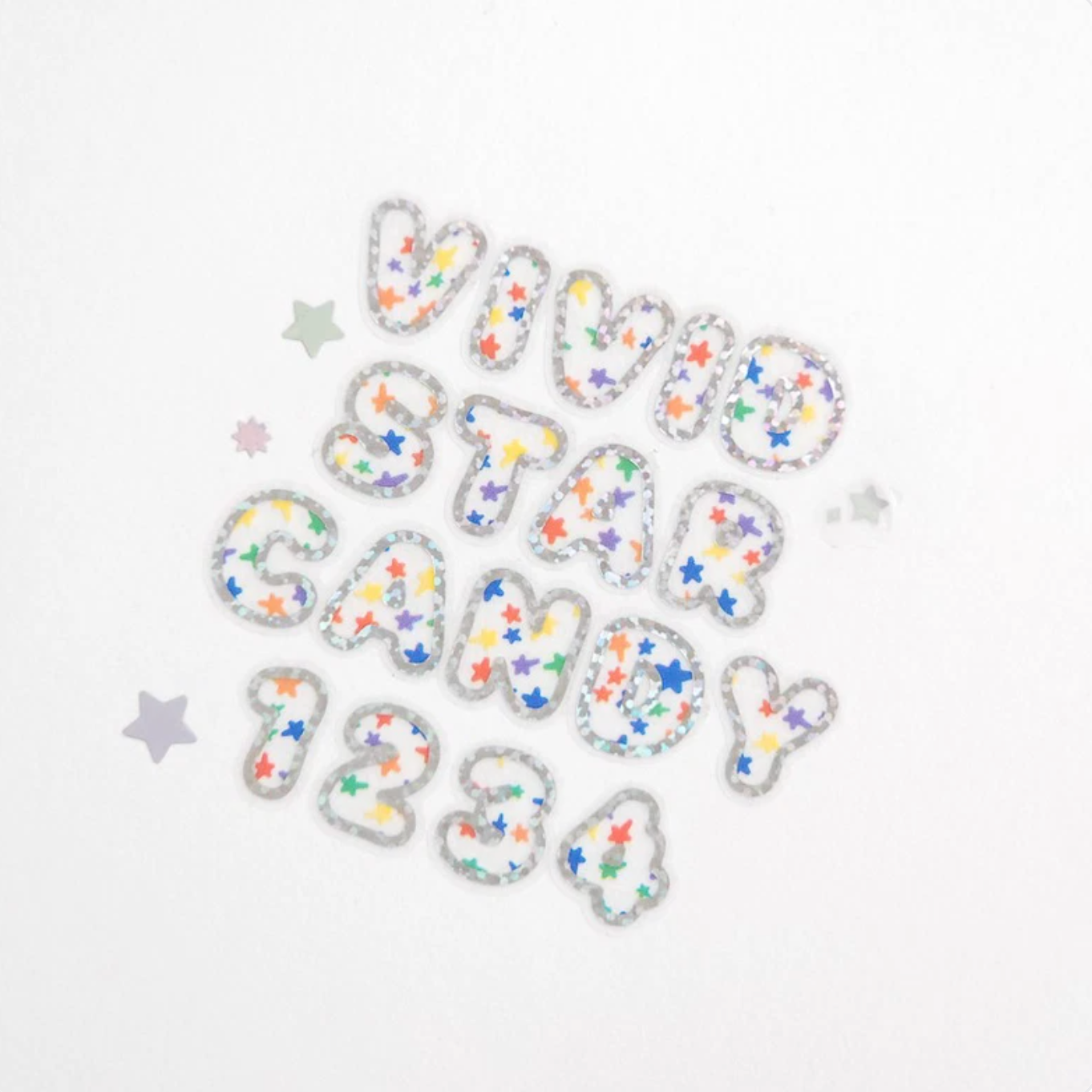 [PT19] NEW Polticker 'Star Candy Big Hologram Foil Alphabet' Kisscut Masking Tape (options)