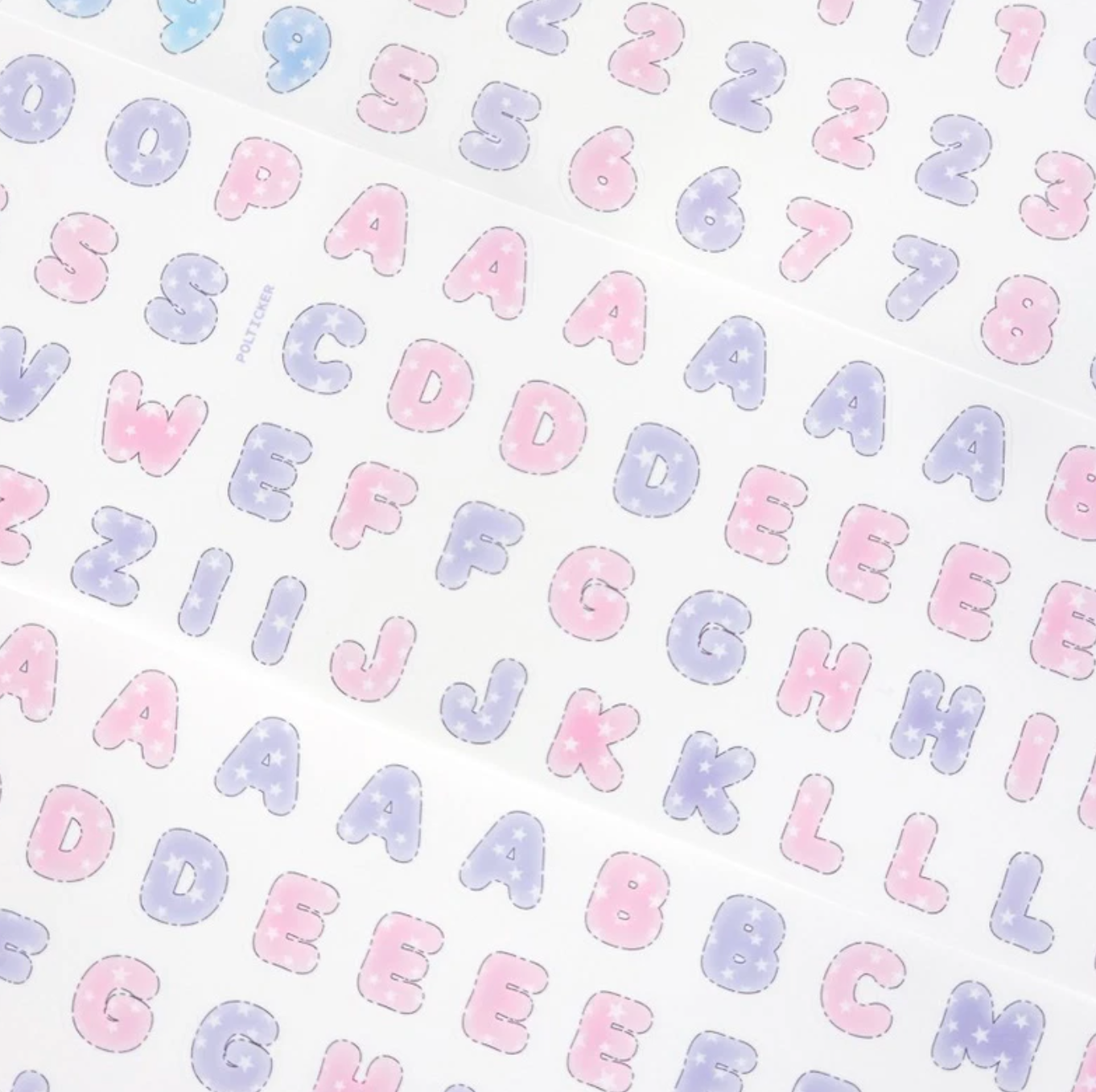 [PT20] NEW Polticker 'Star-filled Big Alphabet' Kisscut Masking Tape (options)