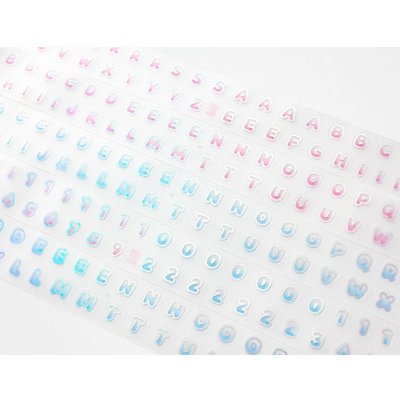 [PT21] NEW Polticker 'Rounded Outline Alphabet' Hologram Kisscut Masking Tape (options)