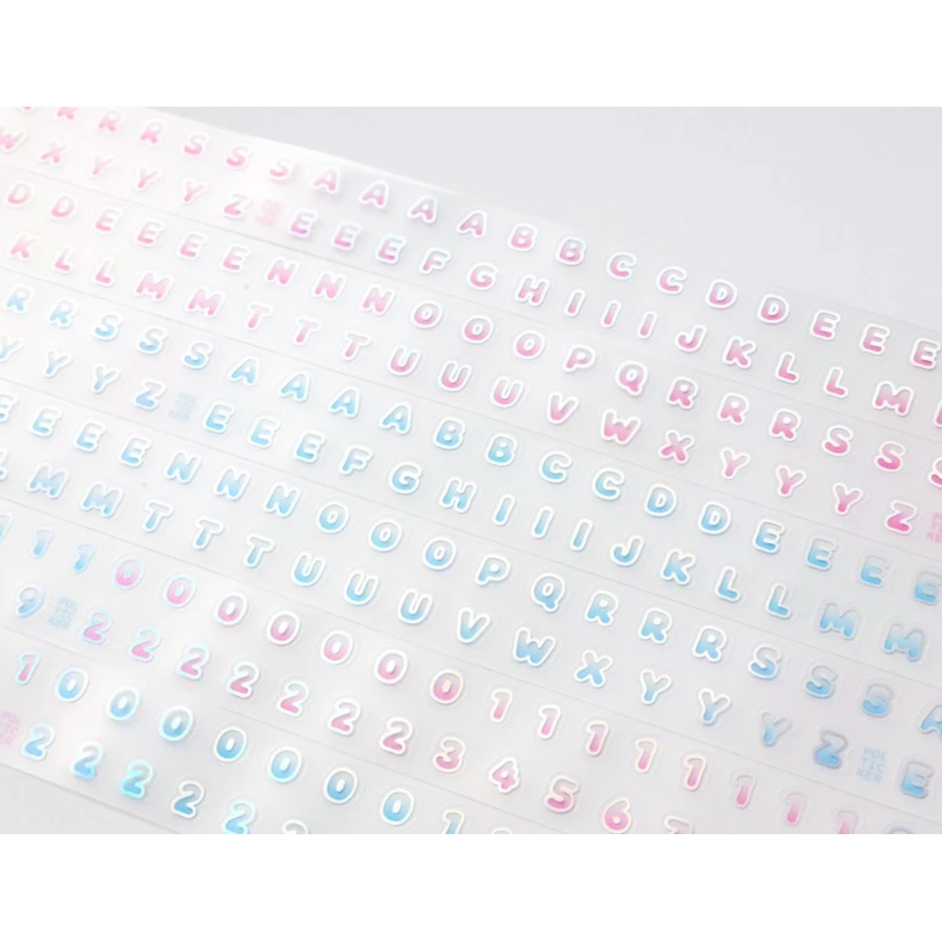 [PT21] NEW Polticker 'Rounded Outline Alphabet' Hologram Kisscut Masking Tape (options)