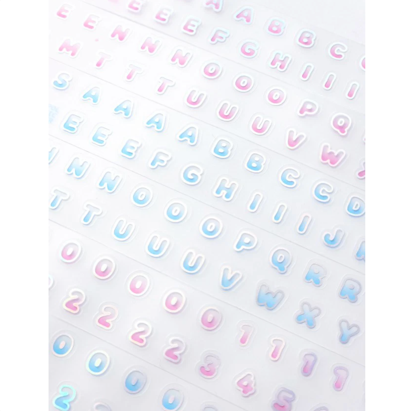 [PT21] NEW Polticker 'Rounded Outline Alphabet' Hologram Kisscut Masking Tape (options)
