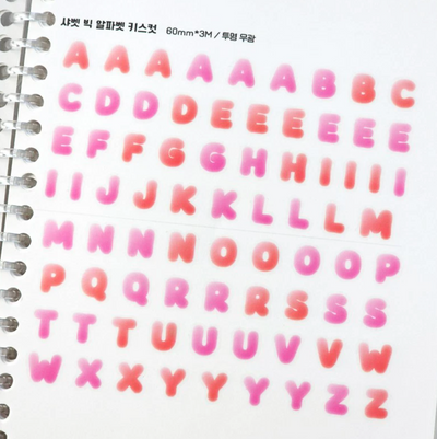 [PT24] NEW Polticker 'Sorbet Big Alphabet' Kisscut Masking Tape (options)