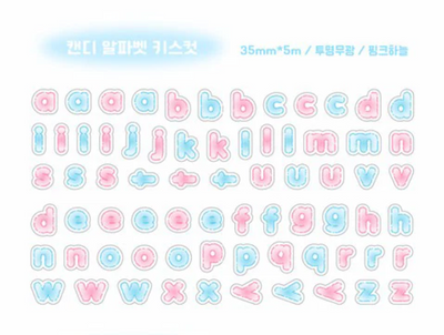 [PT26] NEW Polticker 'Candy Alphabet' Kisscut Masking Tape (options)