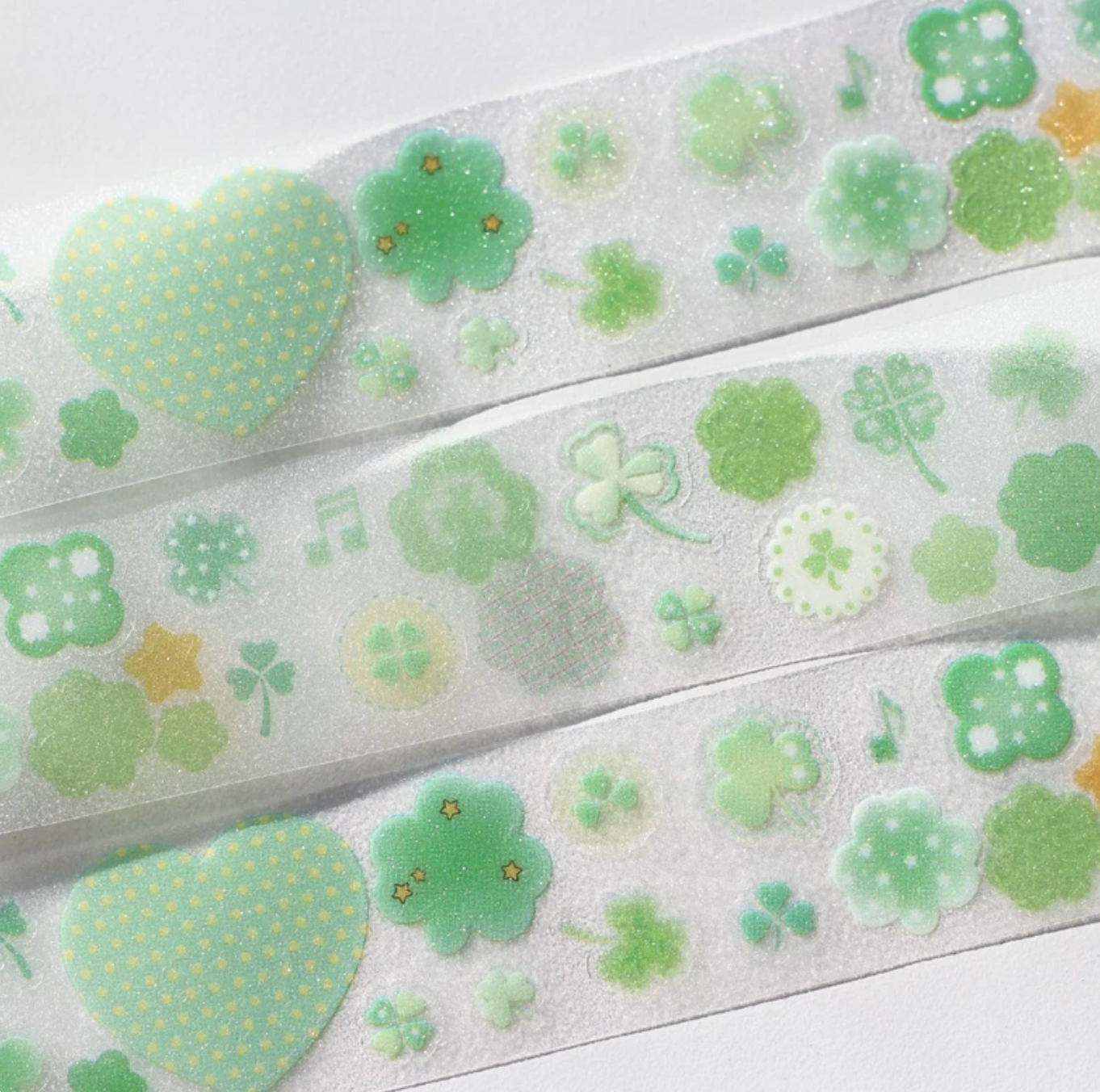[PT31] NEW Polticker 'Happiness Post Office Collaboration' Clover Collector Sugar Glitter Kisscut Masking Tape