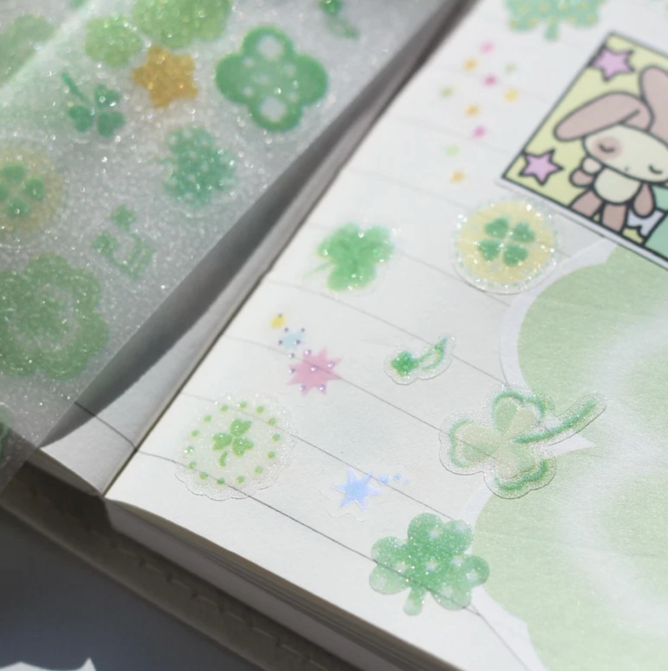 [PT31] NEW Polticker 'Happiness Post Office Collaboration' Clover Collector Sugar Glitter Kisscut Masking Tape