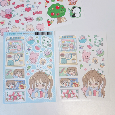 [RY01] NEW Rayeon Fancy 'Gasha! Random Gashapon!' Matte Sticker Sheet