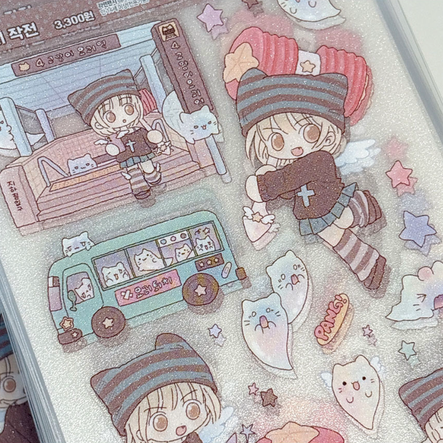 [RY19] NEW Rayeon Fancy 'Yokai Hunting' Sand Glitter Clear Sticker Sheet