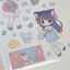 [RY20] NEW Rayeon Fancy 'Mouse and Cat' Sand Glitter Clear Sticker Sheet