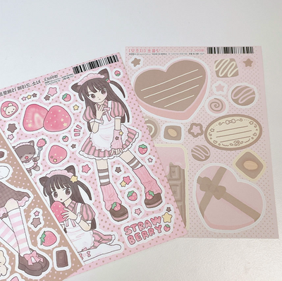 [RY12] NEW Rayeon Fancy 'Strawberry Chocolate' Sticker Sheet Pack (Pack/Singles)